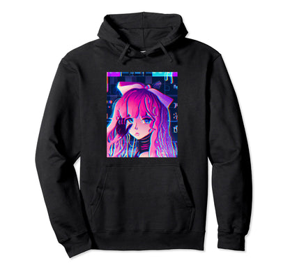 Pastel Aesthetic Anime Synthwave Sad Hoodie - Novelty Apparel Men Women - T-Shirt, Sweatshirt, Hoodie