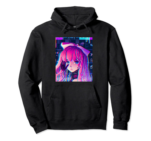 Pastel Aesthetic Anime Synthwave Sad Hoodie - Novelty Apparel Men Women - T-Shirt, Sweatshirt, Hoodie