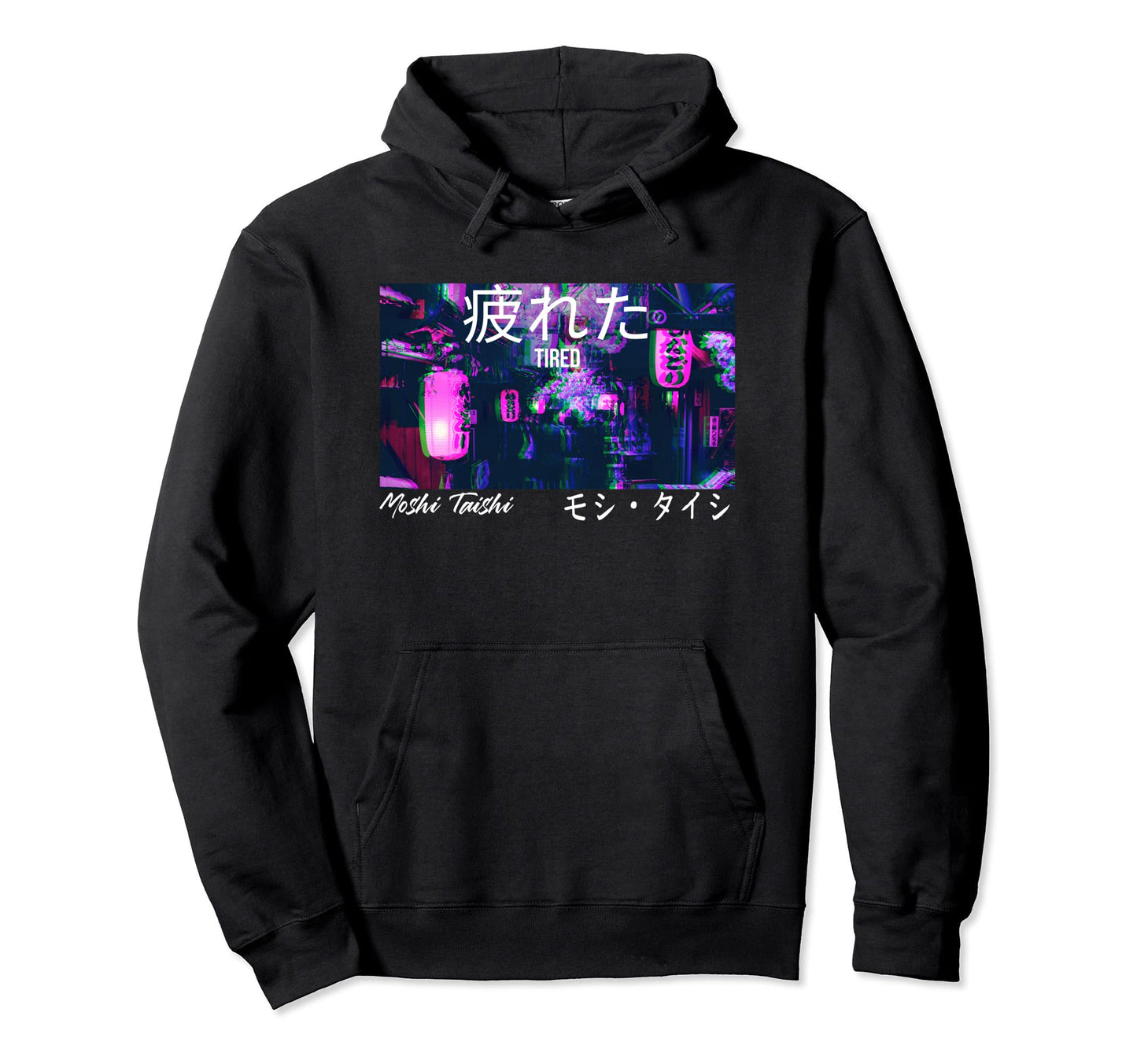 Tired Vaporwave Streetwear Tokyo Hoodie - Minimalist Print for Adults - T-Shirt, Sweatshirt, Hoodie