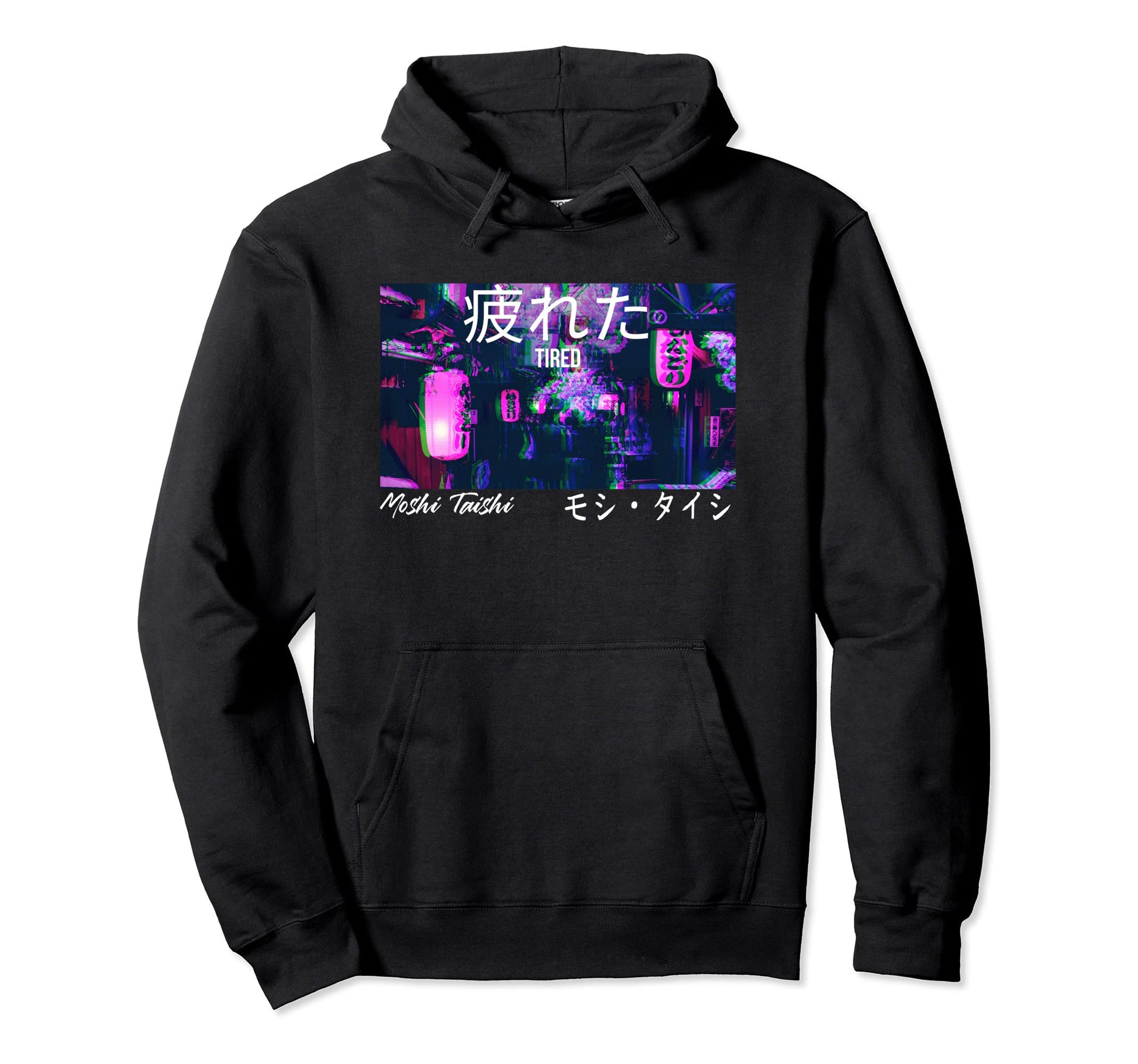 Tired Vaporwave Streetwear Tokyo Hoodie - Minimalist Print for Adults - T-Shirt, Sweatshirt, Hoodie