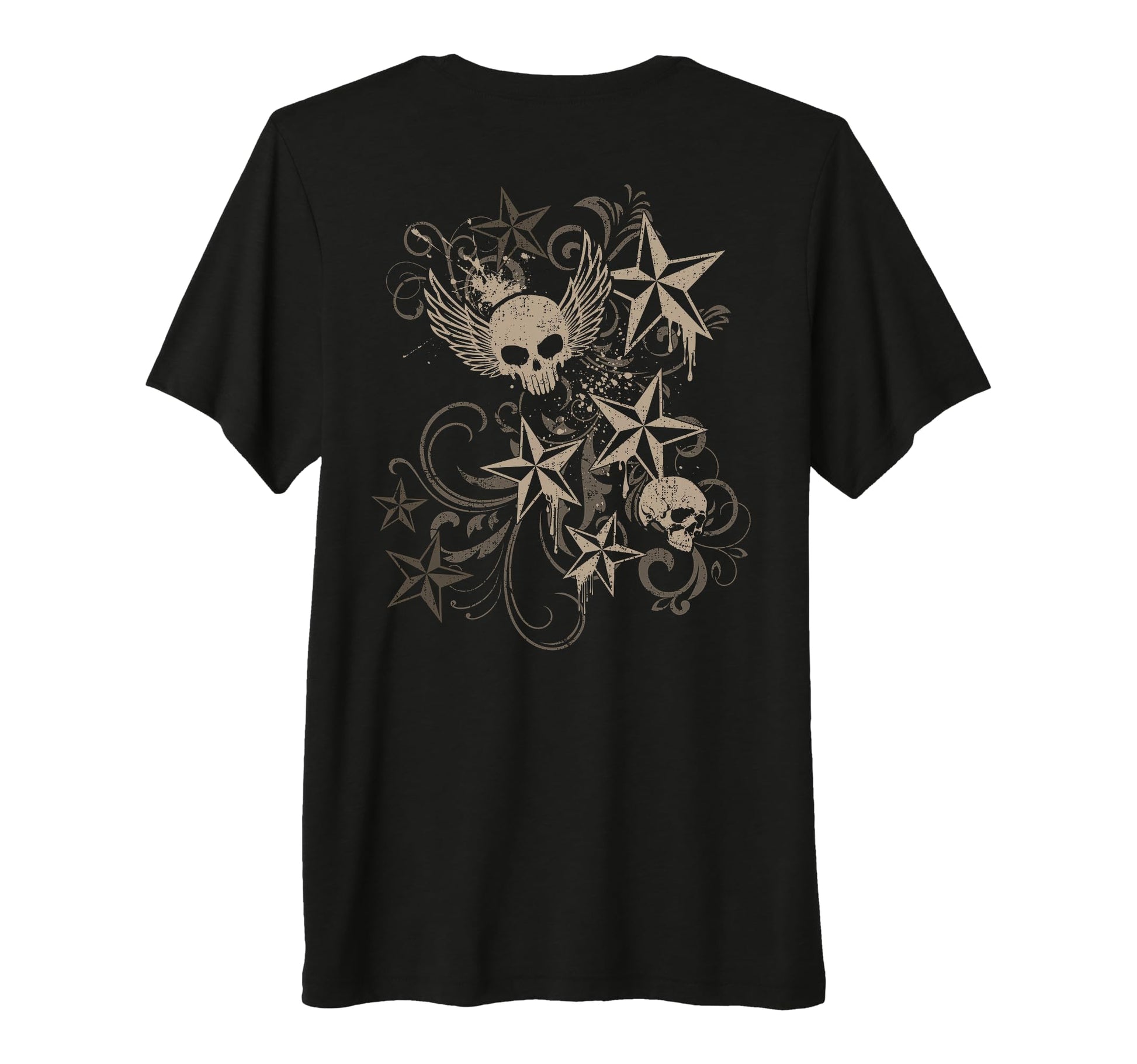 Y2K Grunge 2000S Skull Star Emo T-Shirt - Custom Art Print Men Women - T-Shirt, Sweatshirt, Hoodie