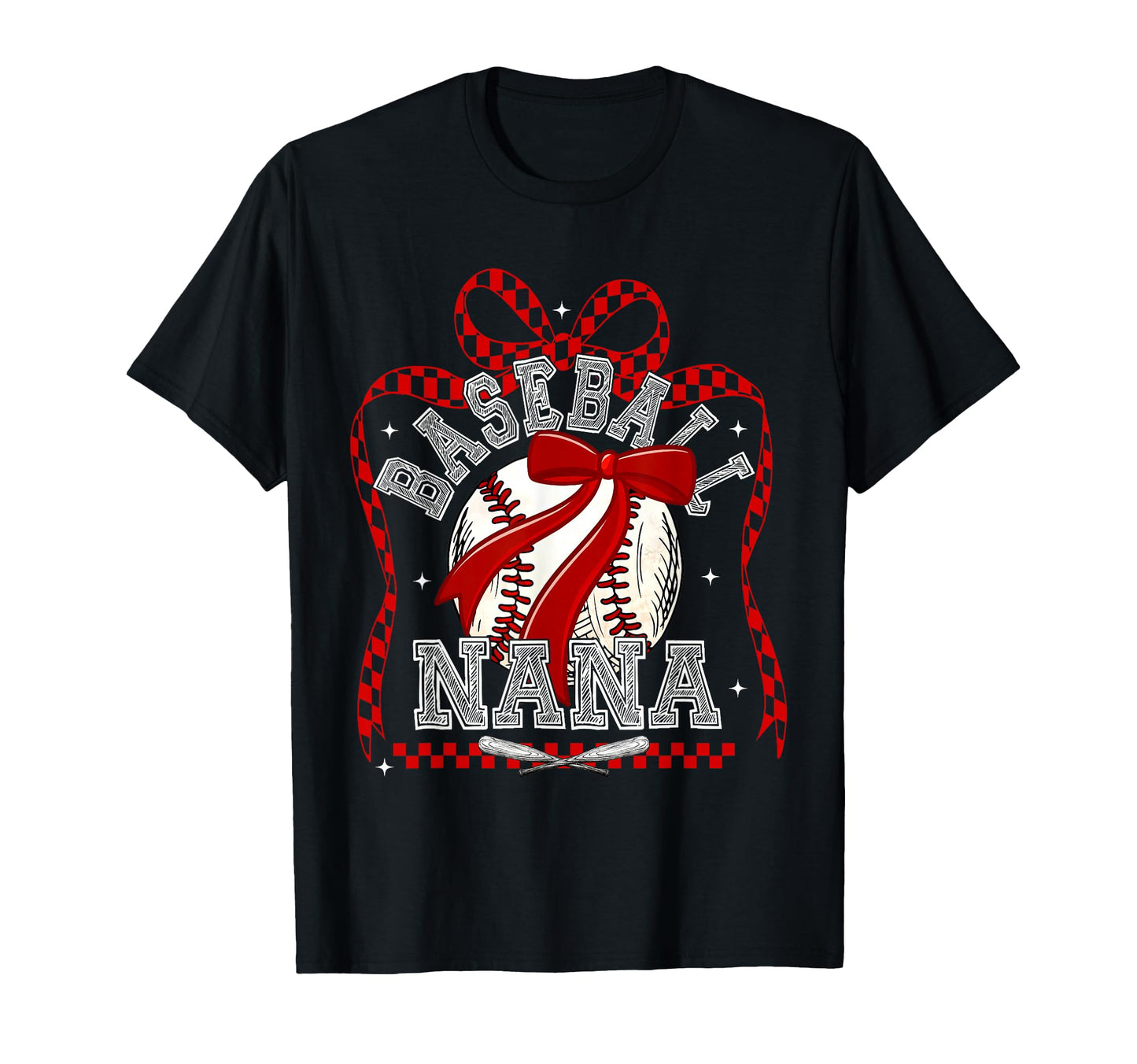 Baseball Coquette Bow Baseball Nana T-Shirt - Graphic Print Unisex - T-Shirt, Sweatshirt, Hoodie
