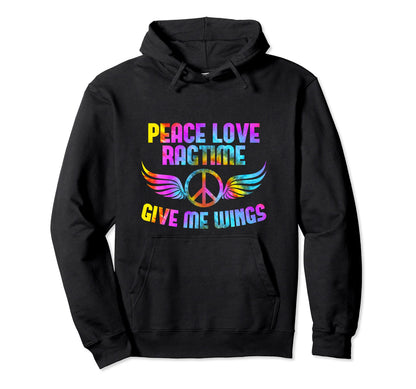 Jazz Ragtime Outfit Jazz Music Peace Love Hoodie - Novelty Apparel Unisex - T-Shirt, Sweatshirt, Hoodie