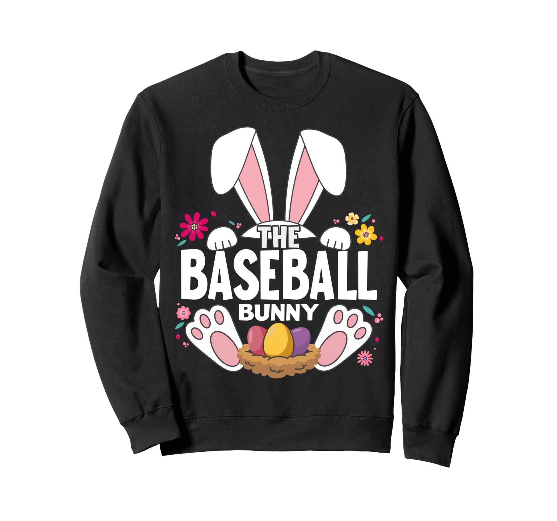Matching Easter Baseball Bunny Sweatshirt - Fun Novelty Design Men Women - T-Shirt, Sweatshirt, Hoodie
