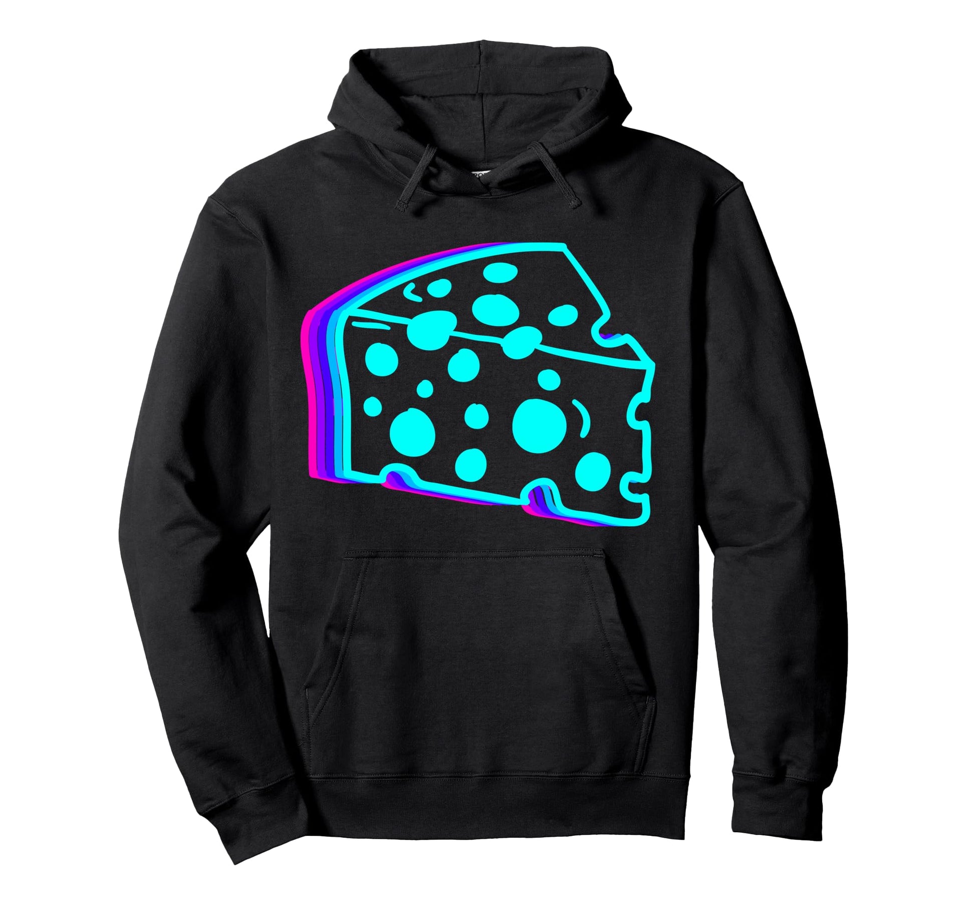 Cheese Gouda Feta Cheddar Vaporwave Hoodie - Graphic Print Unisex - T-Shirt, Sweatshirt, Hoodie