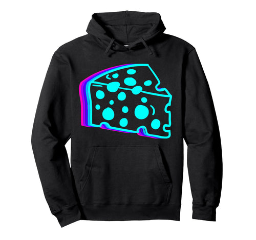 Cheese Gouda Feta Cheddar Vaporwave Hoodie - Graphic Print Unisex - T-Shirt, Sweatshirt, Hoodie