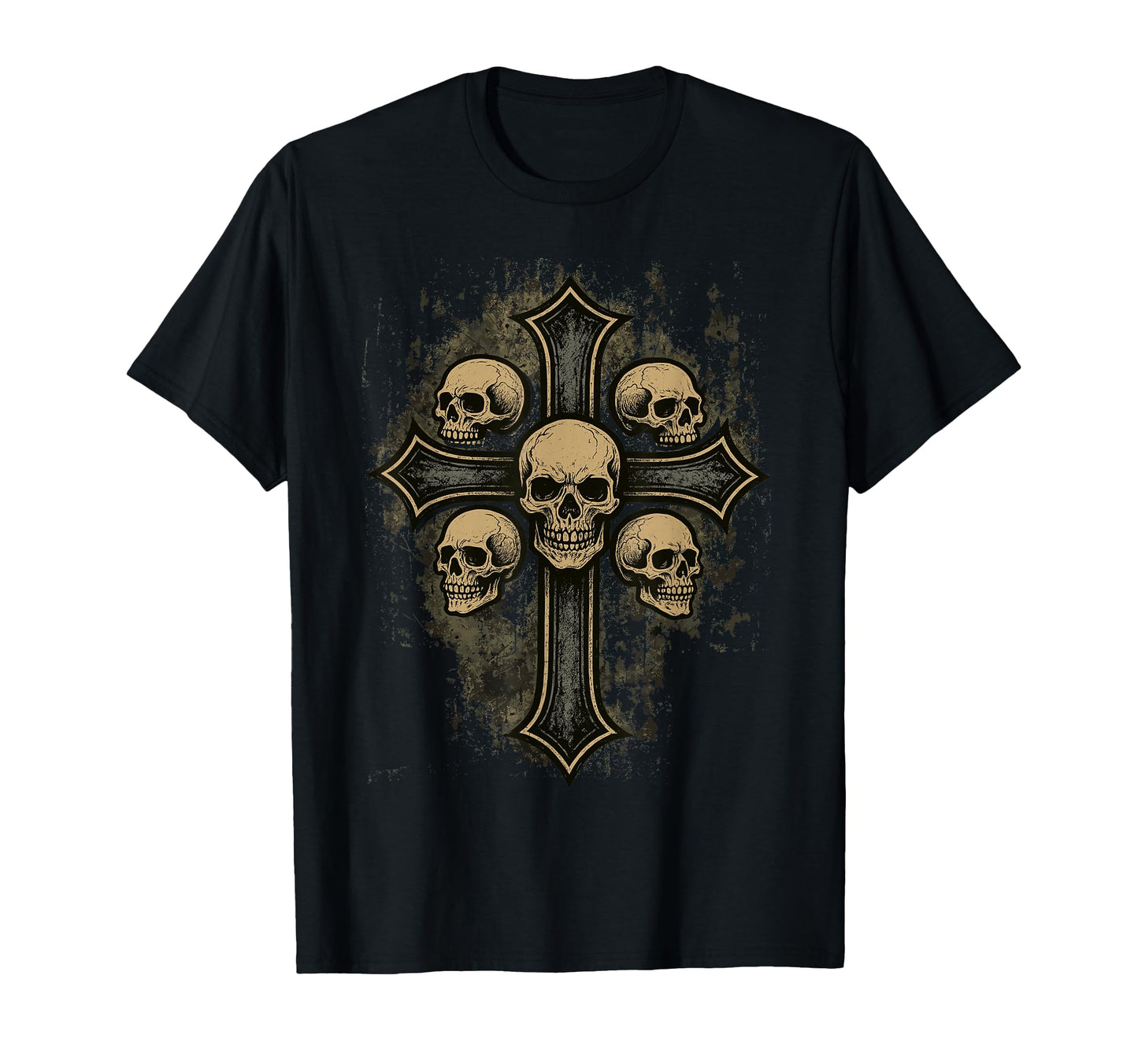Gothic Cross Skull Y2K Grunge Rock Punk T-Shirt - Unique Graphic Unisex - T-Shirt, Sweatshirt, Hoodie