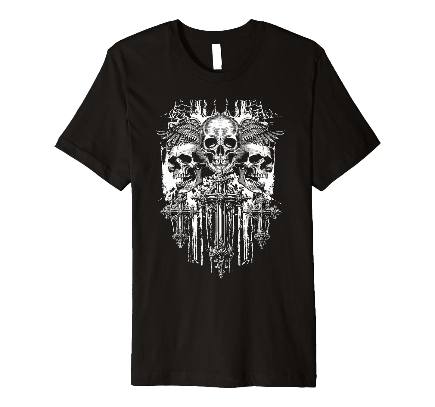 Skull Cross Wings Goth Alt Grunge Gothic T-Shirt - Novelty Apparel Unisex - T-Shirt, Sweatshirt, Hoodie