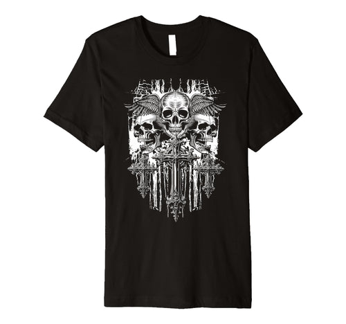 Skull Cross Wings Goth Alt Grunge Gothic T-Shirt - Novelty Apparel Unisex - T-Shirt, Sweatshirt, Hoodie