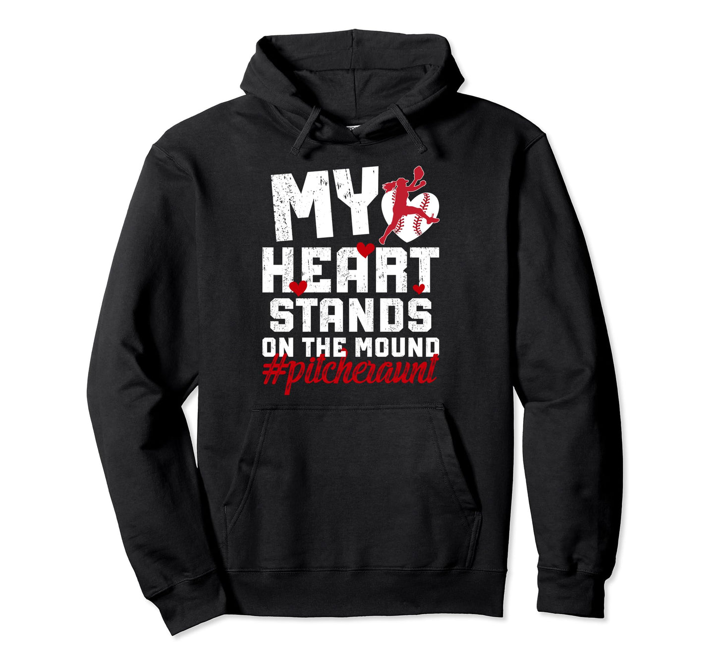 Mound Baseball Pitcher Aunt Baseball Hoodie - Trendy Graphic Men Women - T-Shirt, Sweatshirt, Hoodie
