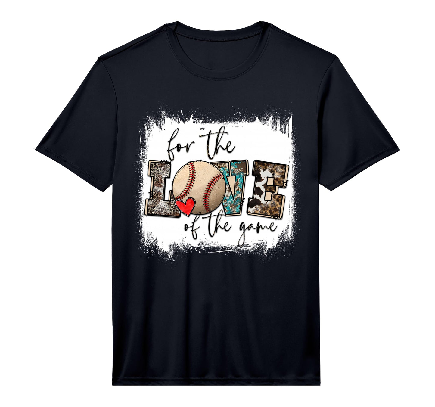 Baseball Mom Leopard Love Game Bleached T-Shirt - Graphic Print Men Women - T-Shirt, Sweatshirt, Hoodie