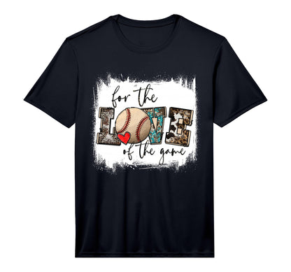 Baseball Mom Leopard Love Game Bleached T-Shirt - Graphic Print Men Women - T-Shirt, Sweatshirt, Hoodie