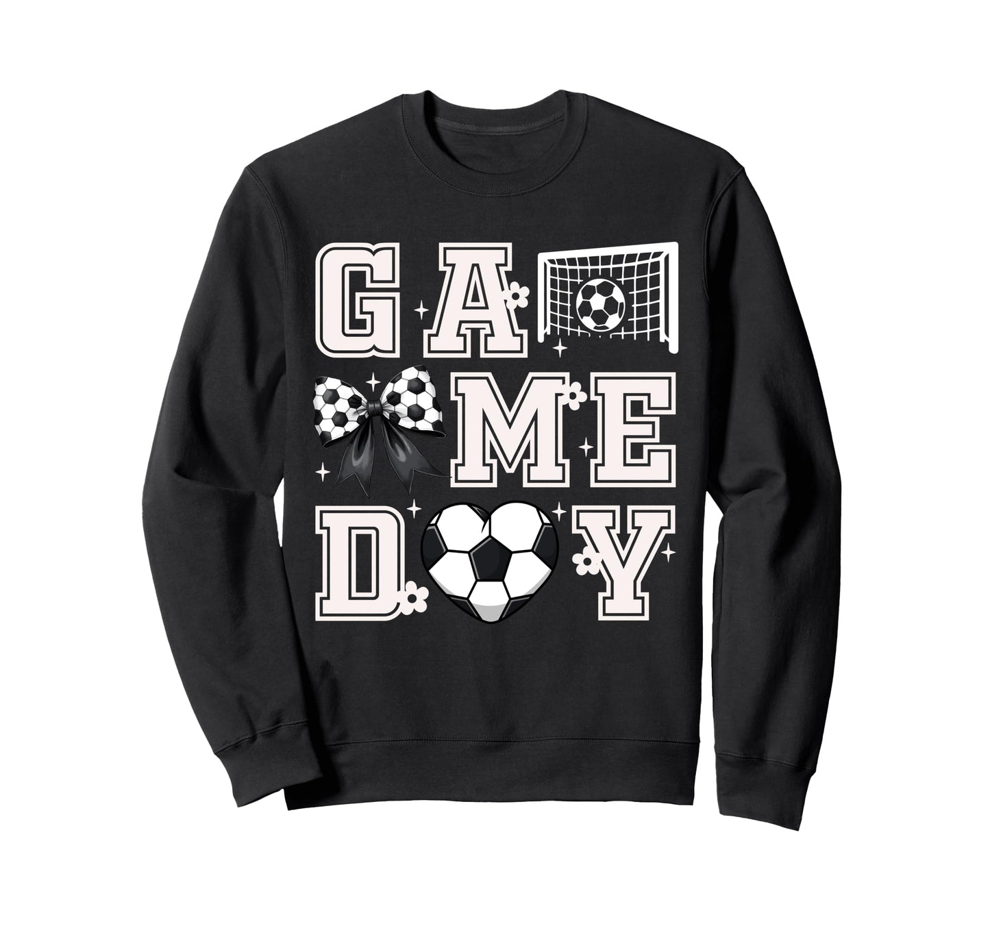 Soccer Coquette Bow Gameday Cheer Sweatshirt - Custom Art Print Men Women - T-Shirt, Sweatshirt, Hoodie