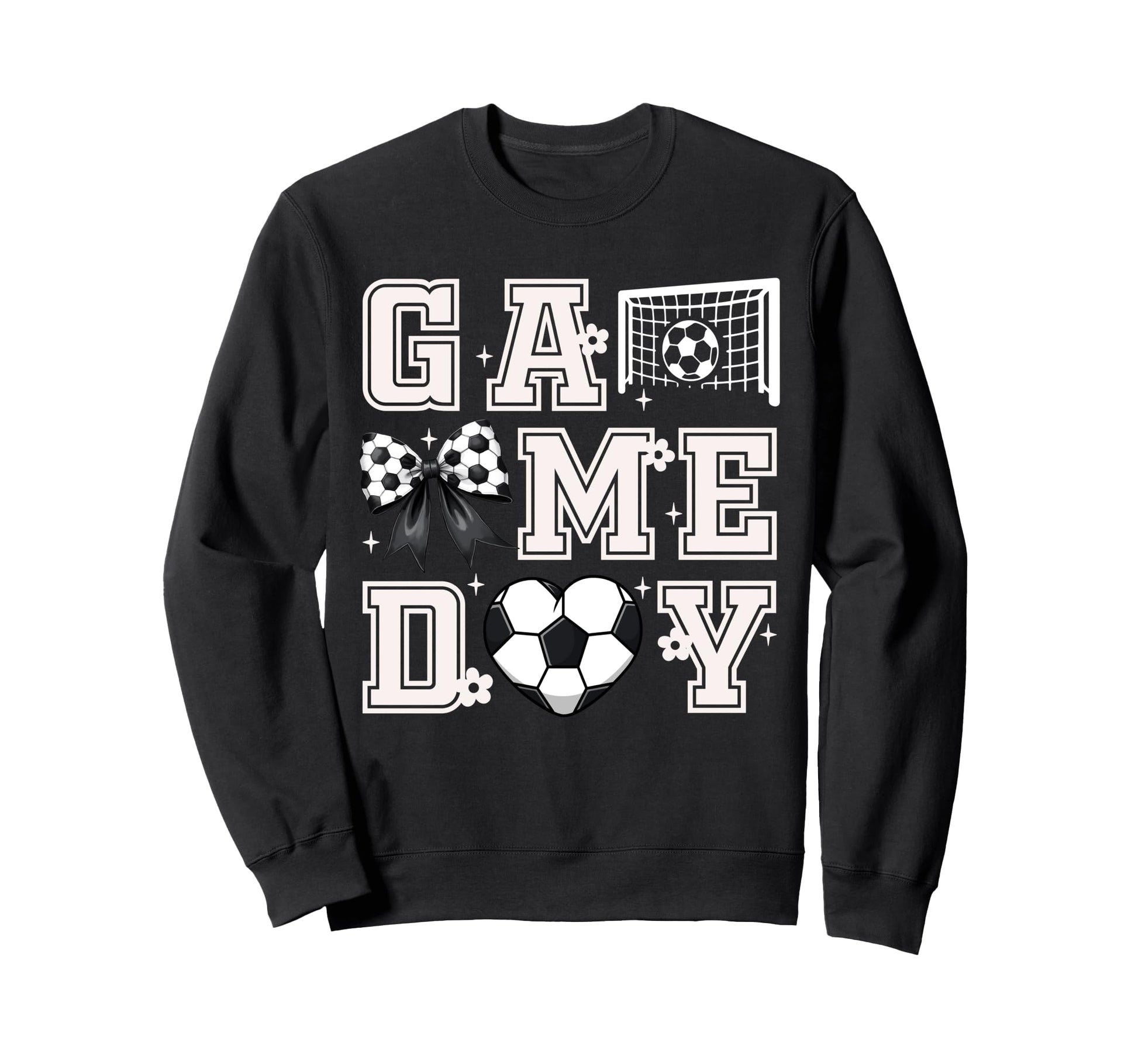 Soccer Coquette Bow Gameday Cheer Sweatshirt - Custom Art Print Men Women - T-Shirt, Sweatshirt, Hoodie