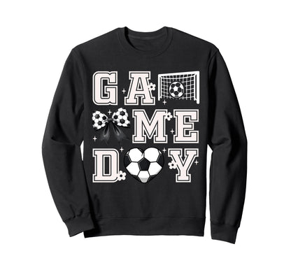 Soccer Coquette Bow Gameday Cheer Sweatshirt - Custom Art Print Men Women - T-Shirt, Sweatshirt, Hoodie