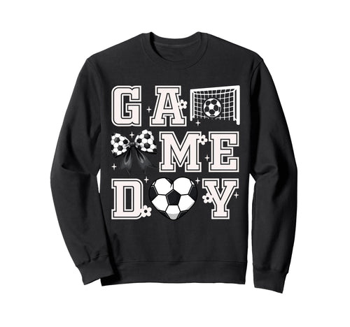 Soccer Coquette Bow Gameday Cheer Sweatshirt - Custom Art Print Men Women - T-Shirt, Sweatshirt, Hoodie