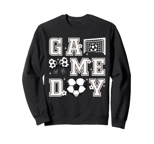 Soccer Coquette Bow Gameday Cheer Sweatshirt - Custom Art Print Men Women - T-Shirt, Sweatshirt, Hoodie
