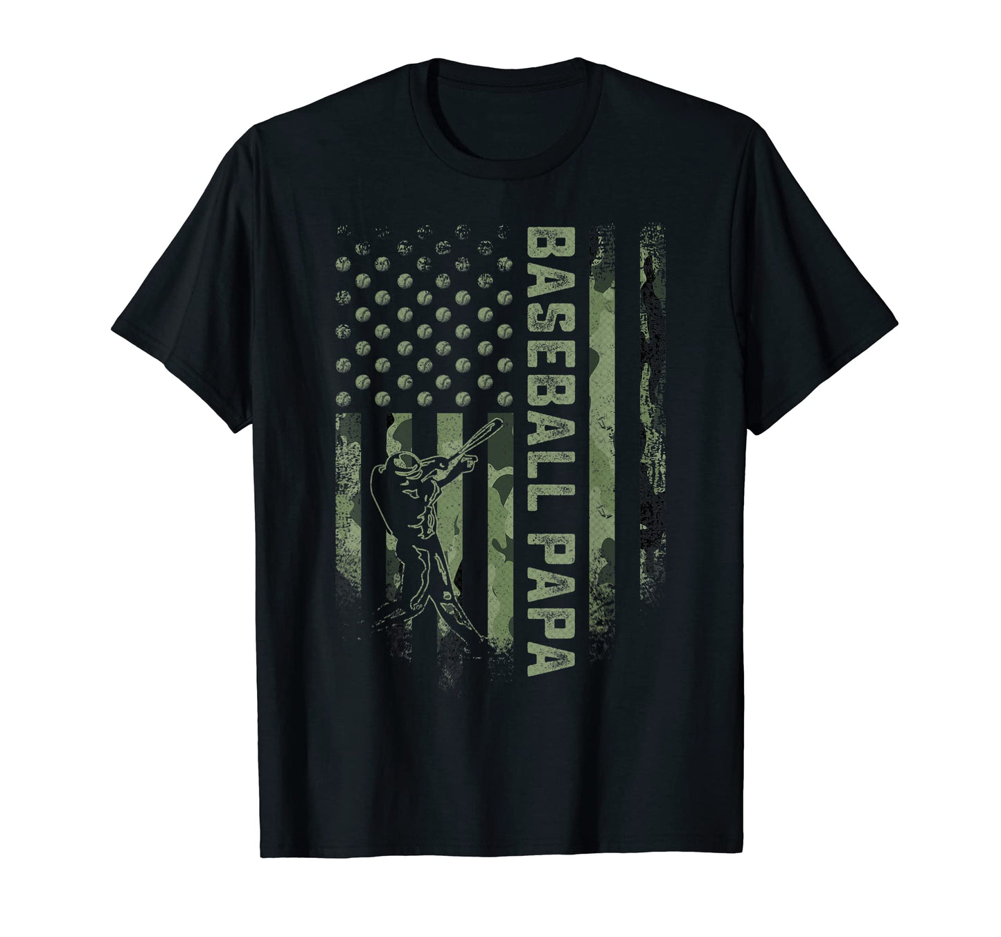 Usa Camouflage Proud Baseball Papa T-Shirt - Trendy Graphic for Adults - T-Shirt, Sweatshirt, Hoodie