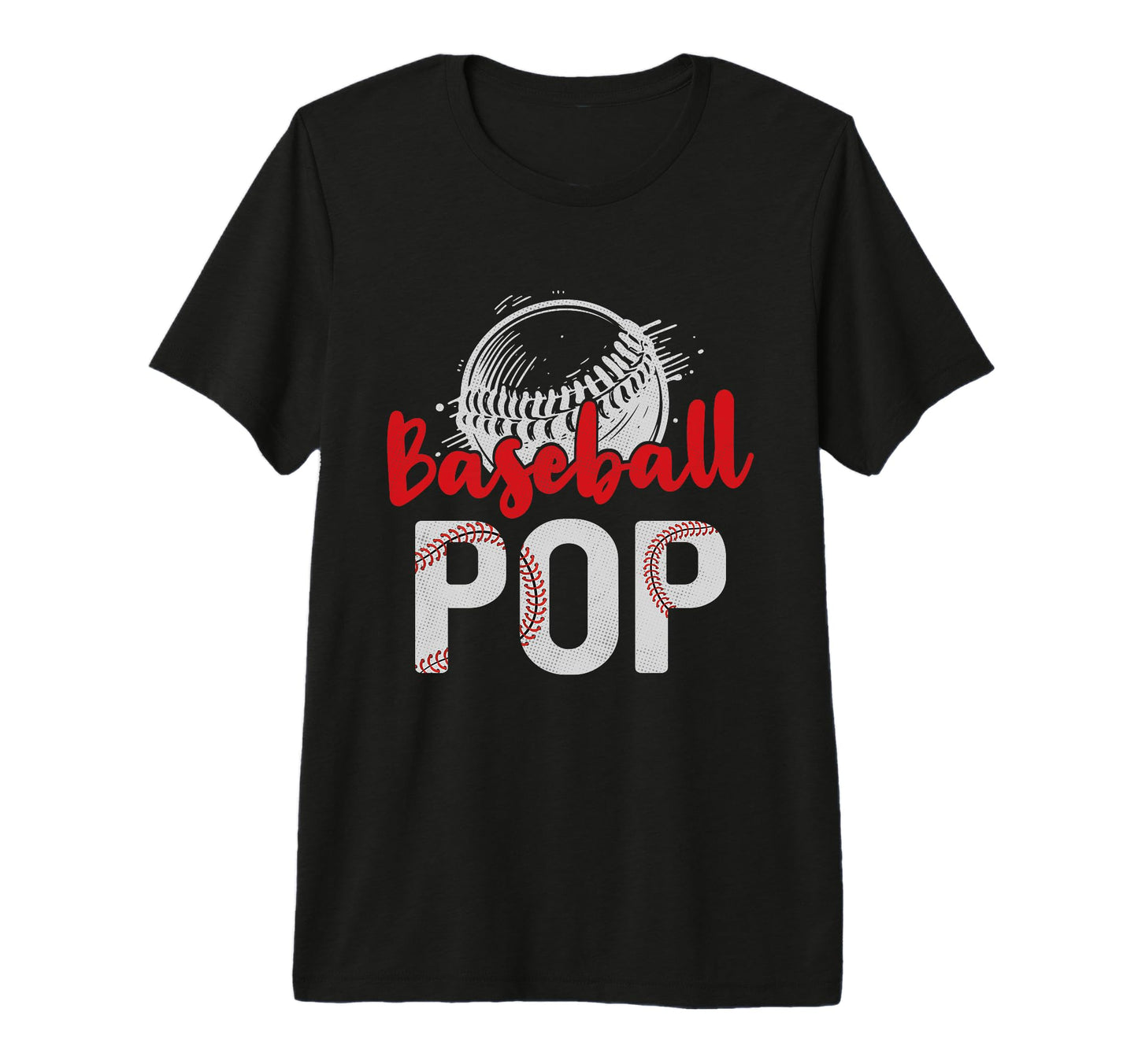 Mens Baseball Pop Fathers Day Dad T-Shirt - Custom Art Print Unisex - T-Shirt, Sweatshirt, Hoodie