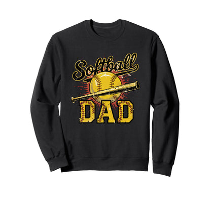 Proud Softball Dad Game Day Sports Sweatshirt - Graphic Print for Adults - T-Shirt, Sweatshirt, Hoodie