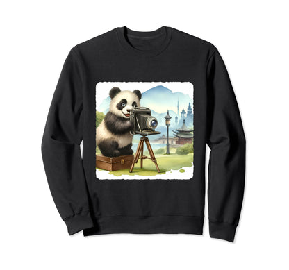 Panda Camera Photographer Capturing Sweatshirt - Novelty Apparel Men Women - T-Shirt, Sweatshirt, Hoodie