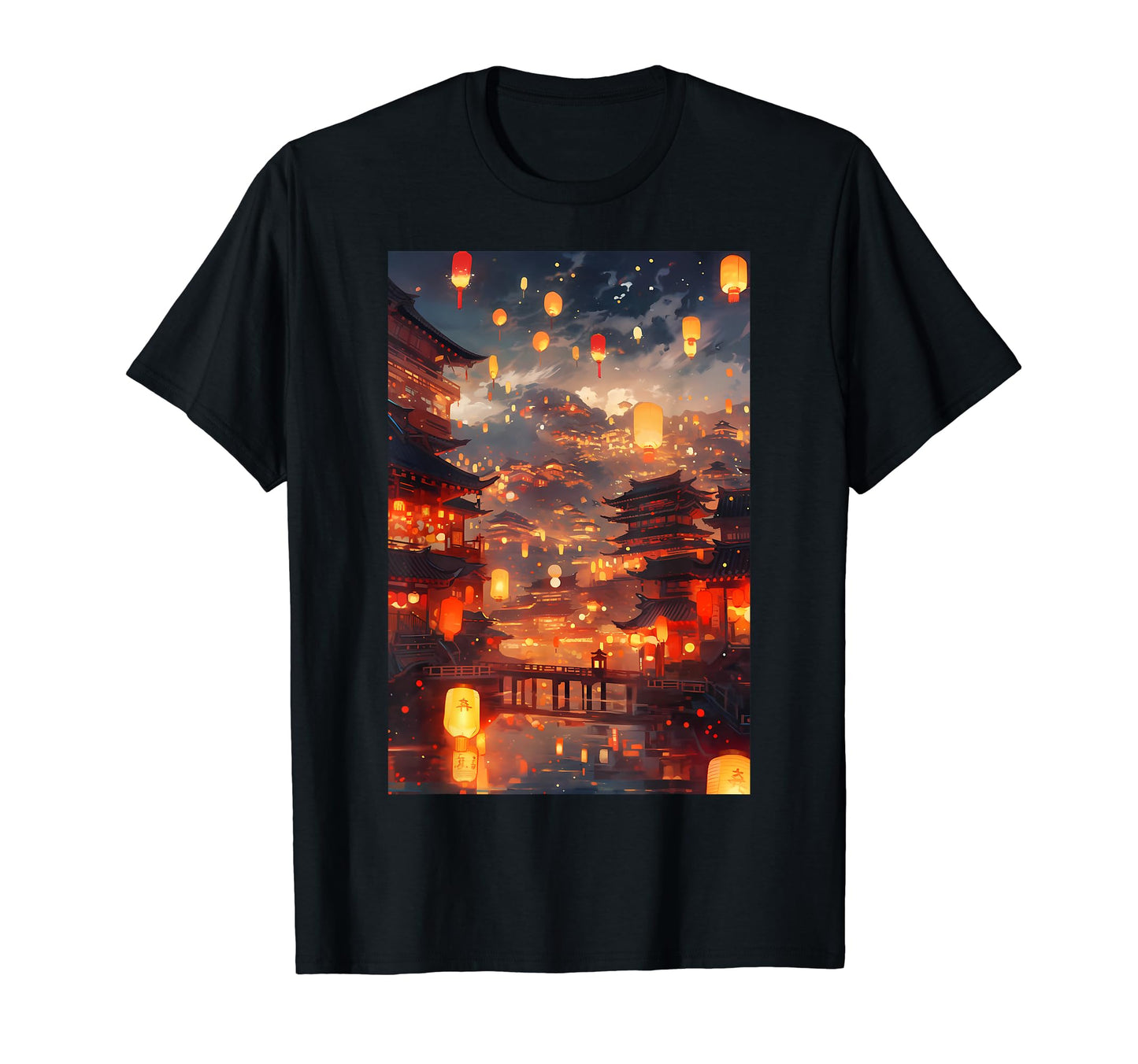 Japan Nightsky Latern Tokyo Kyoto T-Shirt - Trendy Graphic for Adults - T-Shirt, Sweatshirt, Hoodie