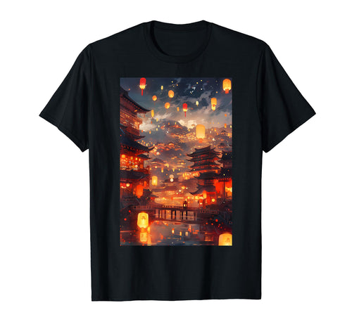 Japan Nightsky Latern Tokyo Kyoto T-Shirt - Trendy Graphic for Adults - T-Shirt, Sweatshirt, Hoodie