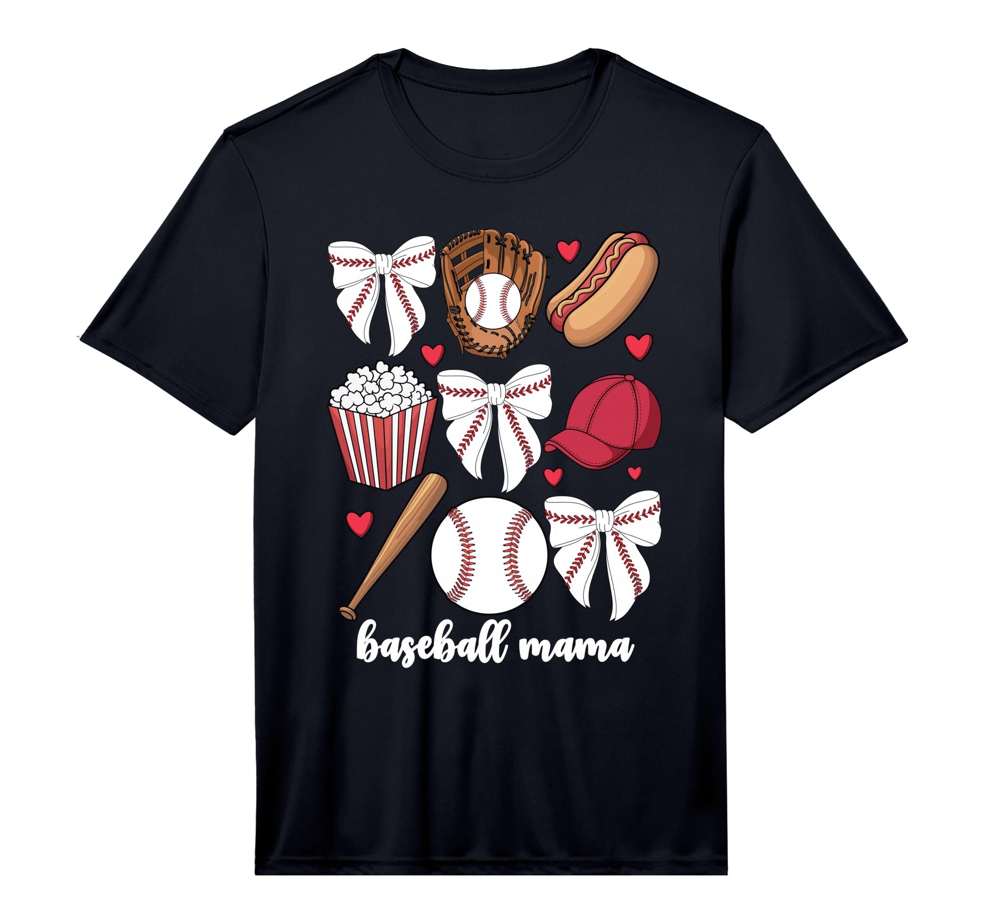 Mens Baseball Coquette Bow Bows Cheer T-Shirt - Trendy Graphic Unisex - T-Shirt, Sweatshirt, Hoodie