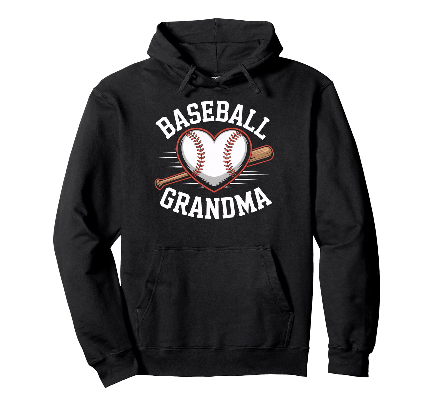 Baseball Grandma Heart Bat Sports Hoodie - Casual Everyday Wear Men Women - T-Shirt, Sweatshirt, Hoodie