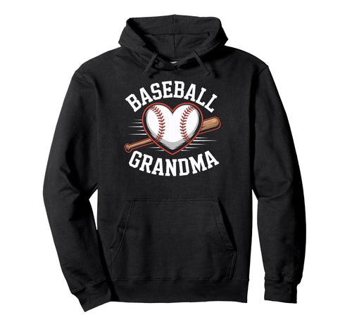 Baseball Grandma Heart Bat Sports Hoodie - Casual Everyday Wear Men Women - T-Shirt, Sweatshirt, Hoodie