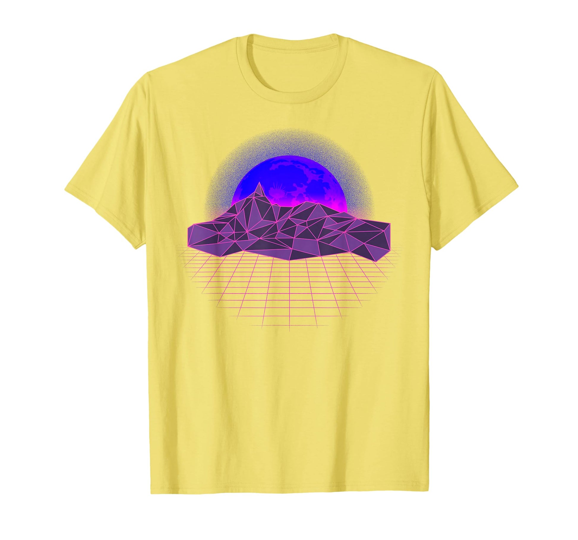 Vaporwave Aesthetic Moon Mountains T-Shirt - Minimalist Print Men Women - T-Shirt, Sweatshirt, Hoodie