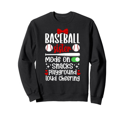 Baseball Sister Mode Sister Baseball Sweatshirt - Minimalist Print Unisex - T-Shirt, Sweatshirt, Hoodie