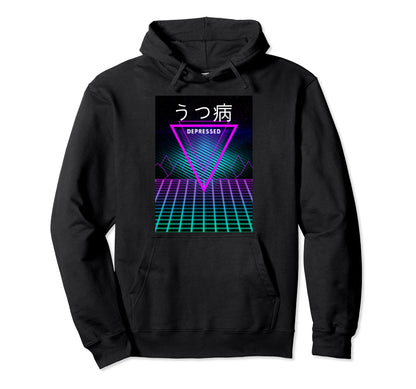 Vaporwave Depressed Depression Aesthetic Hoodie - Trendy Graphic Men Women - T-Shirt, Sweatshirt, Hoodie
