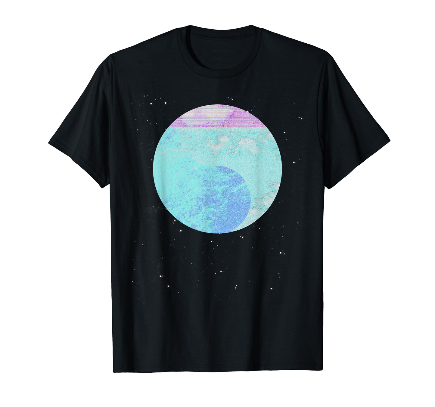 Glitched Vaporwave Aesthetic Stars Space T-Shirt - Streetwear Style Unisex - T-Shirt, Sweatshirt, Hoodie