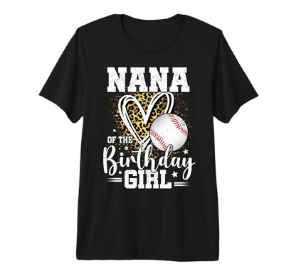 Nana Birthday Baseball Nana Leopard T-Shirt - Trendy Graphic Men Women - T-Shirt, Sweatshirt, Hoodie