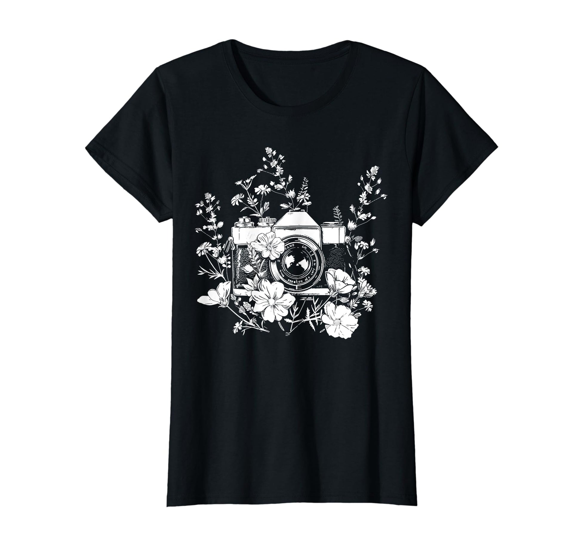 Photographer Camera Flowers Photography T-Shirt - Custom Art Print Unisex - T-Shirt, Sweatshirt, Hoodie