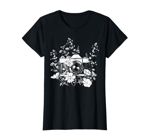 Photographer Camera Flowers Photography T-Shirt - Custom Art Print Unisex - T-Shirt, Sweatshirt, Hoodie