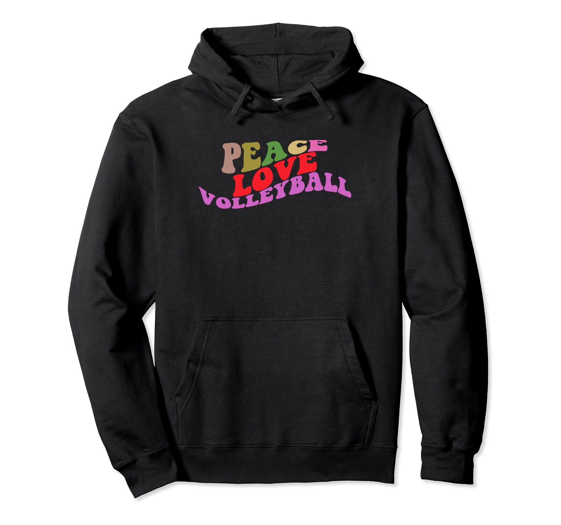Volleyball Peace Love Volleyball Hoodie - Novelty Apparel for Adults - T-Shirt, Sweatshirt, Hoodie