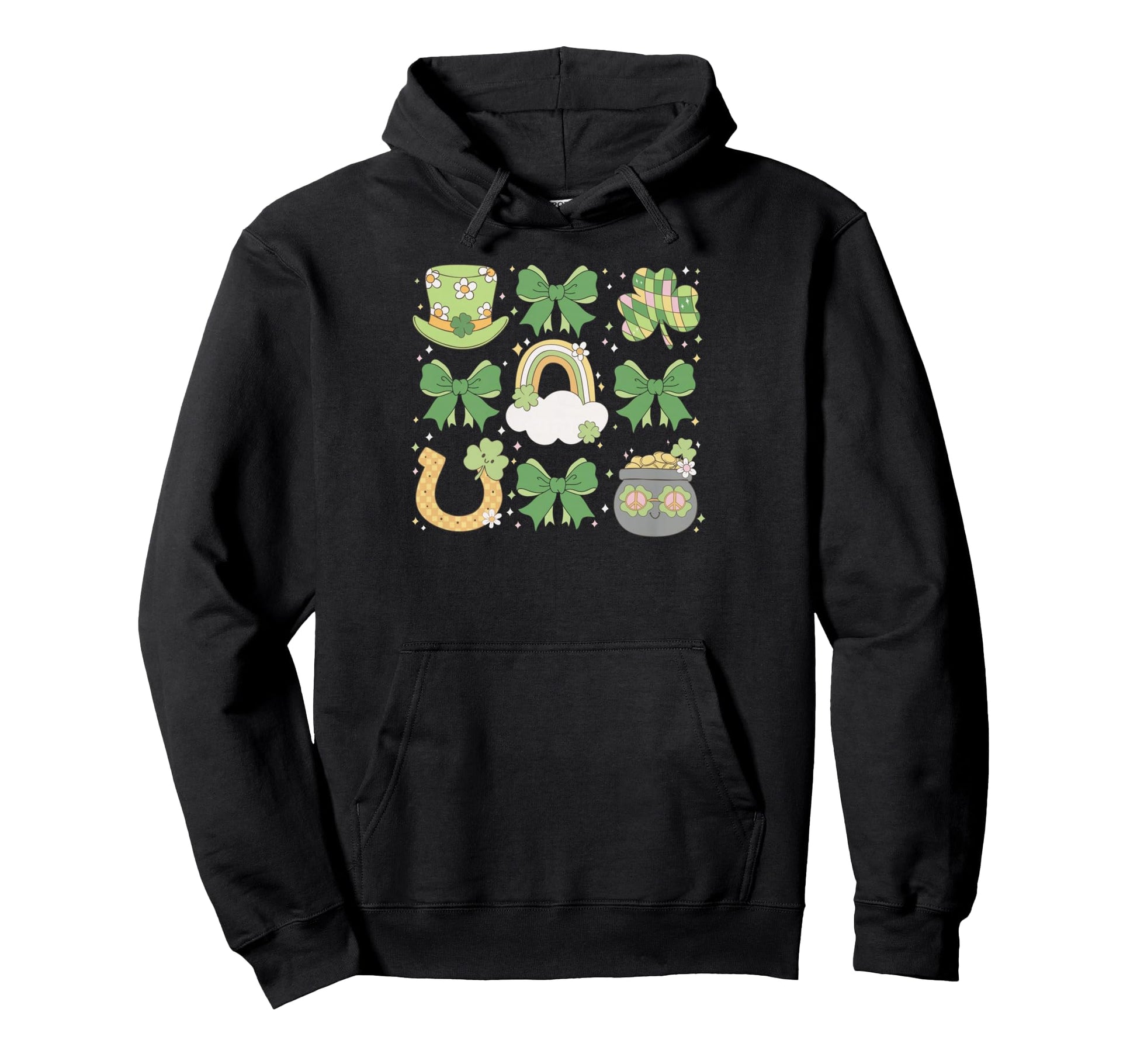 St Patricks Day Rainbow Clover Hoodie - Casual Everyday Wear for Adults - T-Shirt, Sweatshirt, Hoodie