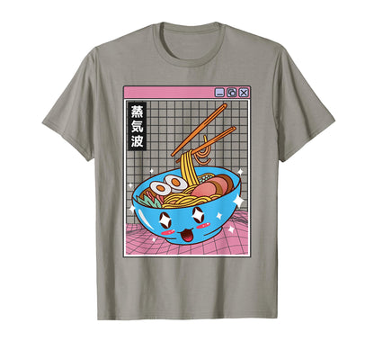 Ramen Noodles Bowl Kawaii Grid T-Shirt - Streetwear Style for Adults - T-Shirt, Sweatshirt, Hoodie