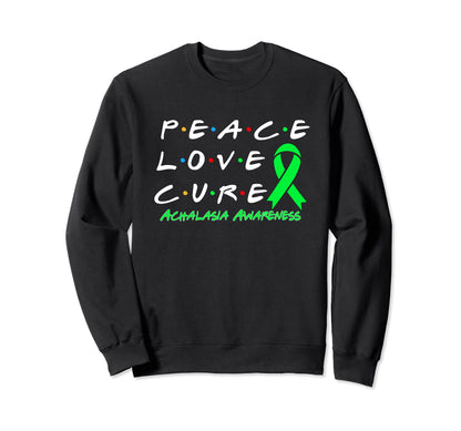 Achalasia Awareness Peace Love Cure Sweatshirt - Custom Art Print Men Women - T-Shirt, Sweatshirt, Hoodie
