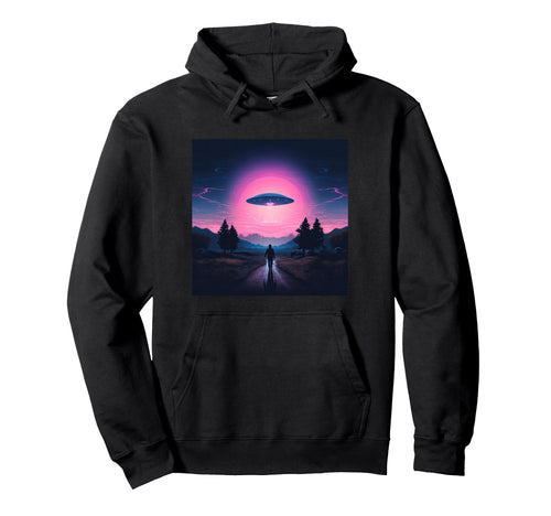 Alien Abduction Alien Vaporwave Ufo Hoodie - Fun Novelty Design Unisex - T-Shirt, Sweatshirt, Hoodie