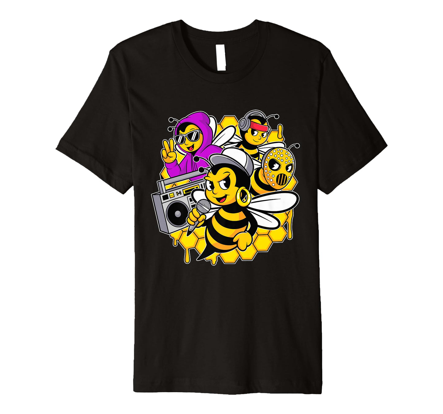 Bees Hip Hop Dance Crew Old School T-Shirt - Aesthetic Graphic for Adults - T-Shirt, Sweatshirt, Hoodie