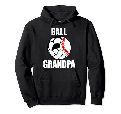 Ball Grandpa Funny Baseball Volleyball Hoodie - Graphic Print Unisex - T-Shirt, Sweatshirt, Hoodie