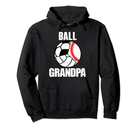 Ball Grandpa Funny Baseball Volleyball Hoodie - Graphic Print Unisex - T-Shirt, Sweatshirt, Hoodie