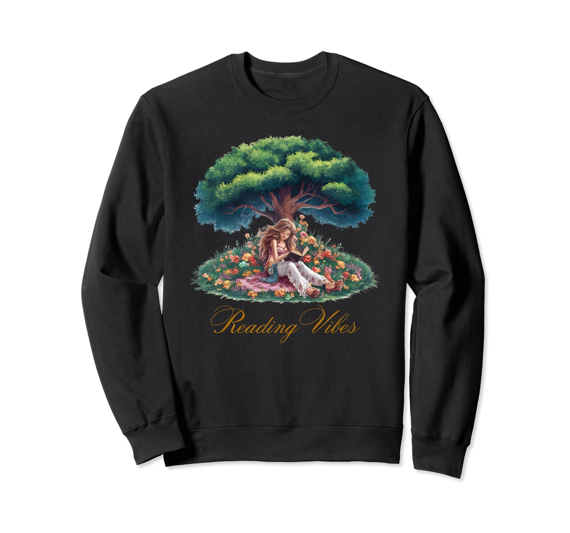 Boho Reading Vibes Sweatshirt - Aesthetic Graphic Unisex - T-Shirt, Sweatshirt, Hoodie