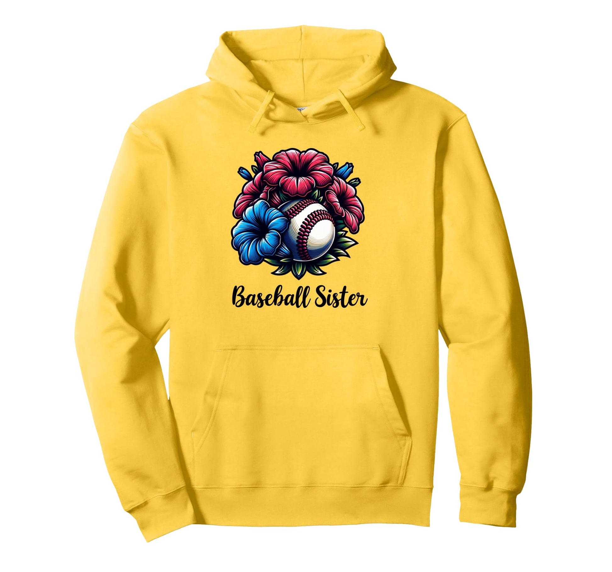 Baseball Sister Coquette Flowers Hoodie - Streetwear Style for Adults - T-Shirt, Sweatshirt, Hoodie