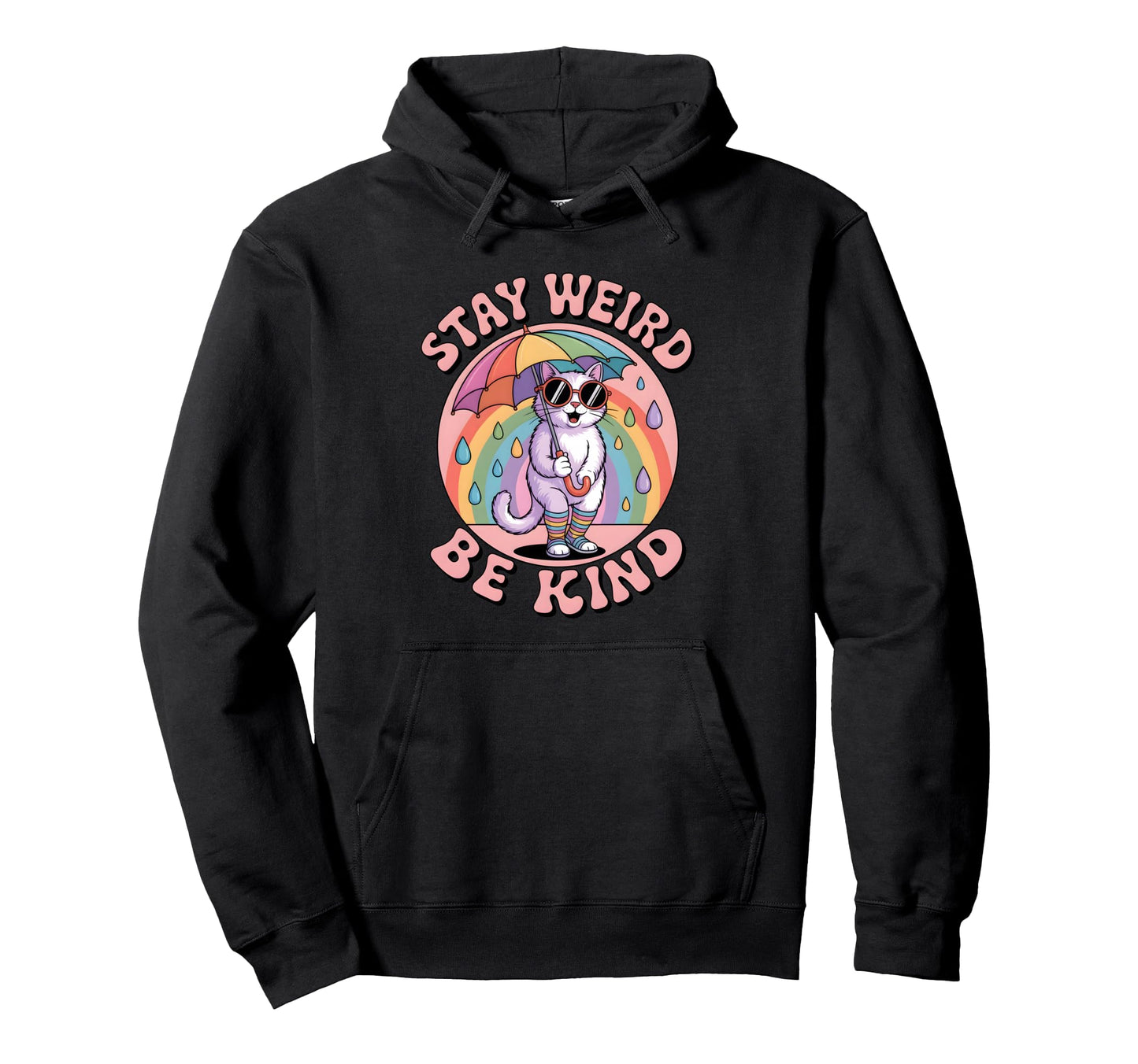 Stay Weird Be Kind Kindness 80S Groovy Hoodie - Minimalist Print Men Women - T-Shirt, Sweatshirt, Hoodie