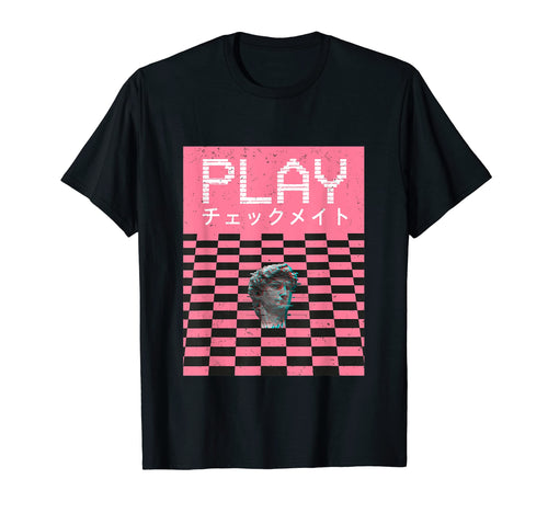 Play Statue Chess Pattern Vaporwave T-Shirt - Aesthetic Graphic Men Women - T-Shirt, Sweatshirt, Hoodie