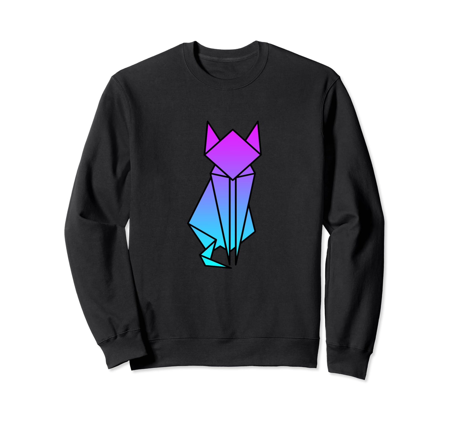 Cat Origami Vaporwave Aesthetic Love Sweatshirt - Graphic Print Unisex - T-Shirt, Sweatshirt, Hoodie